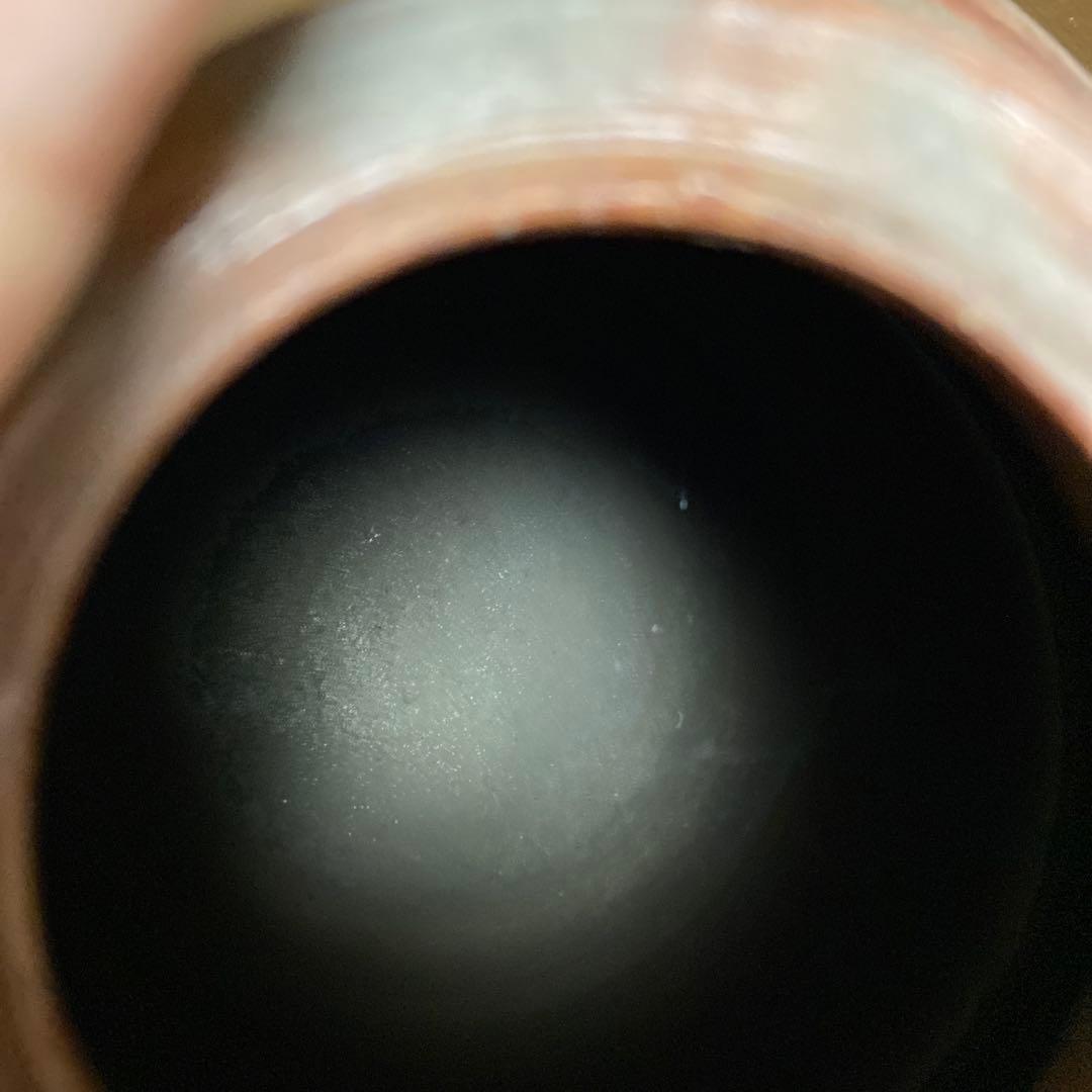 備前焼　作家作　手作り陶器 花瓶 赤灰色