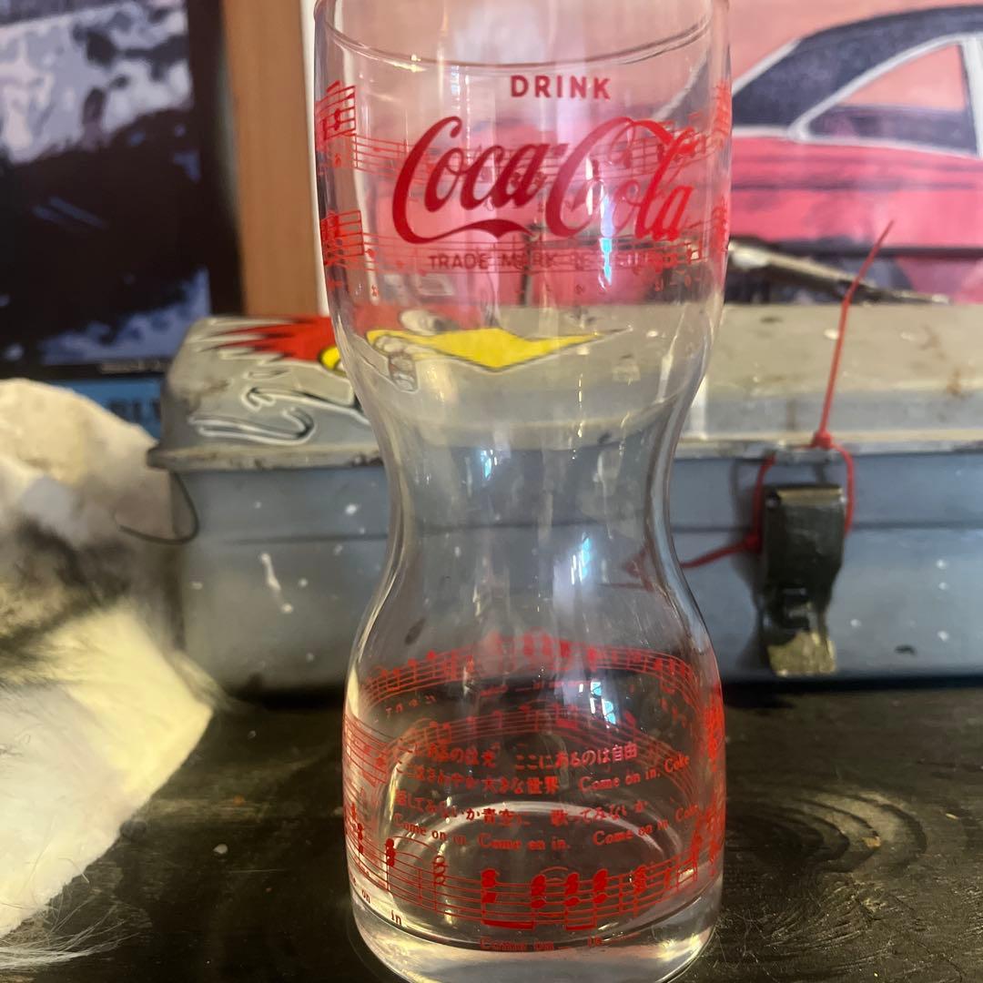 Coca-Cola ロゴ入りガラスグラス 約300ml60s
