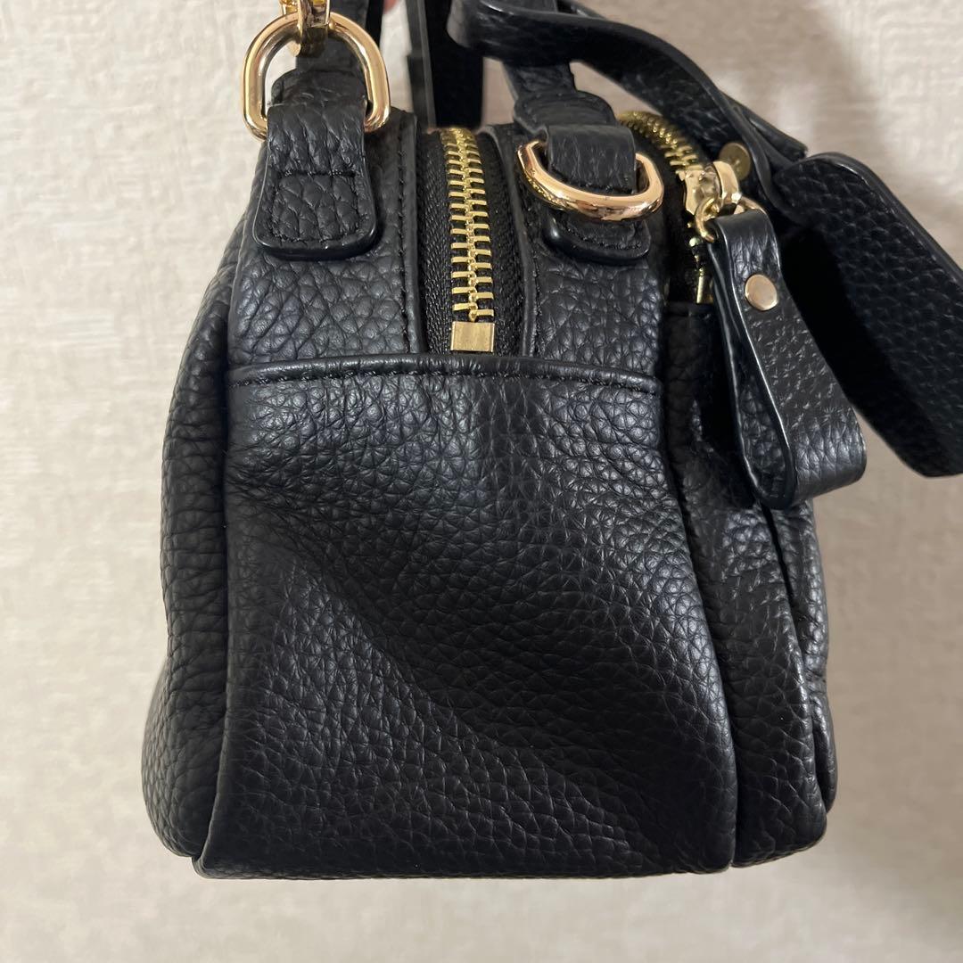 美品ヘイニ　ベビーロシェ ブラックレザーショルダーバッグ