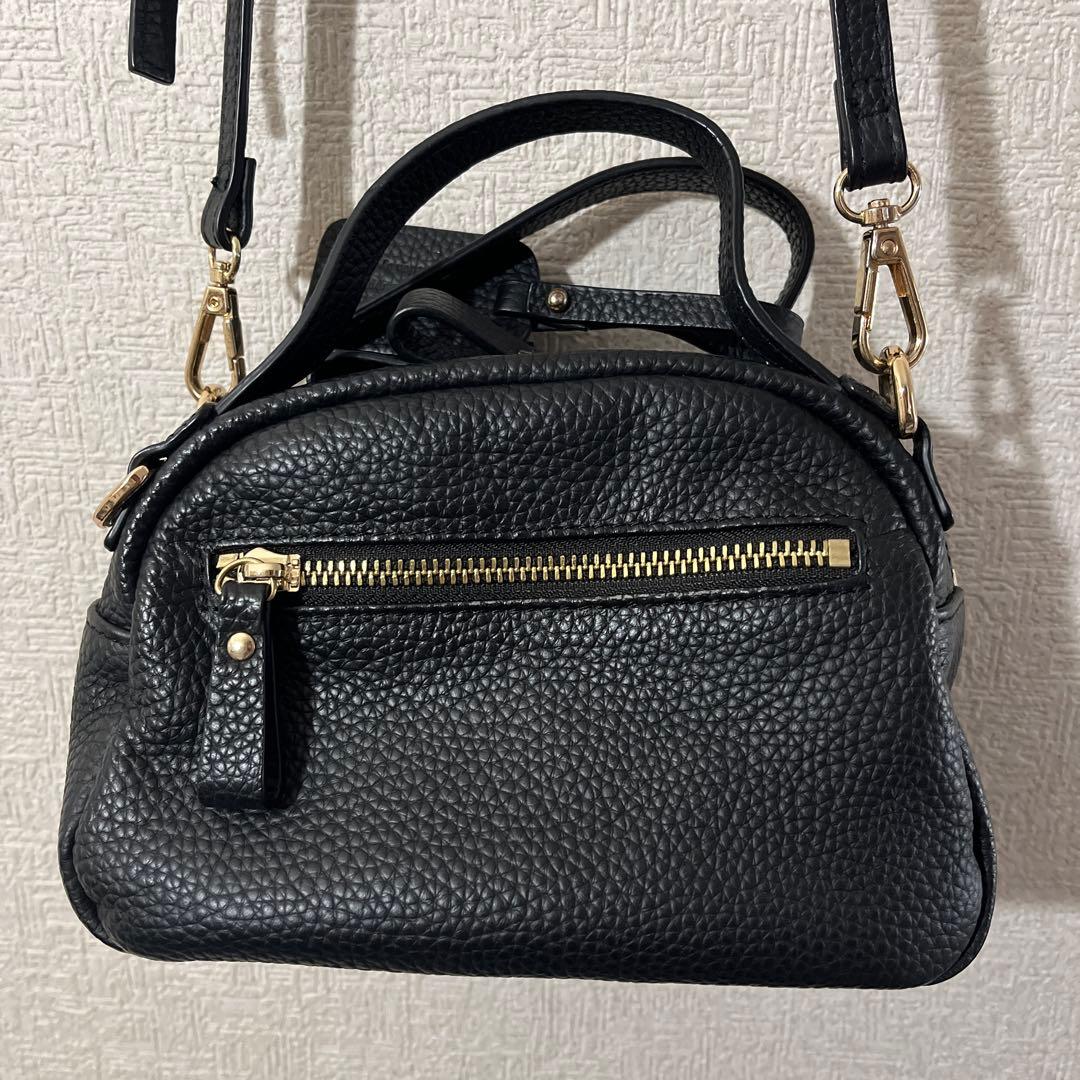 美品ヘイニ　ベビーロシェ ブラックレザーショルダーバッグ