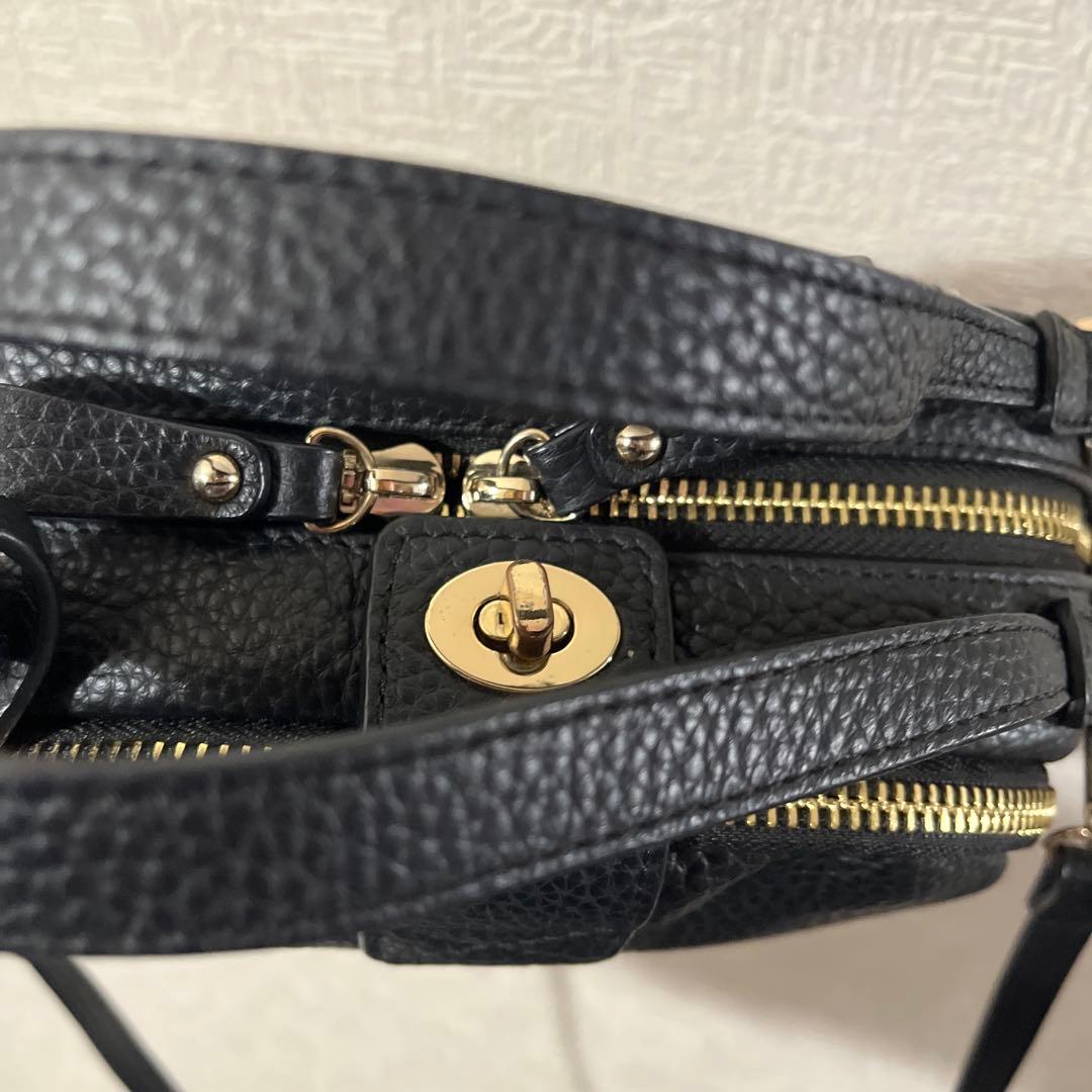 美品ヘイニ　ベビーロシェ ブラックレザーショルダーバッグ