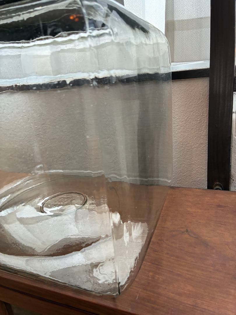 大正 特大 菓子瓶 ガラス瓶 気泡 ゆらゆらガラス 戦前 古道具 アンティーク