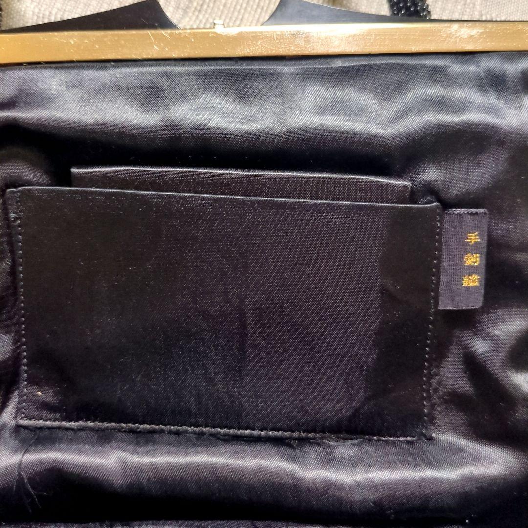 手刺繍　総ビーズバッグ 花柄　総柄 和装 がま口