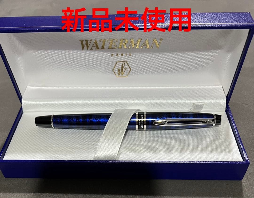 新品未使用 WATERMAN 青 ストライプ 万年筆