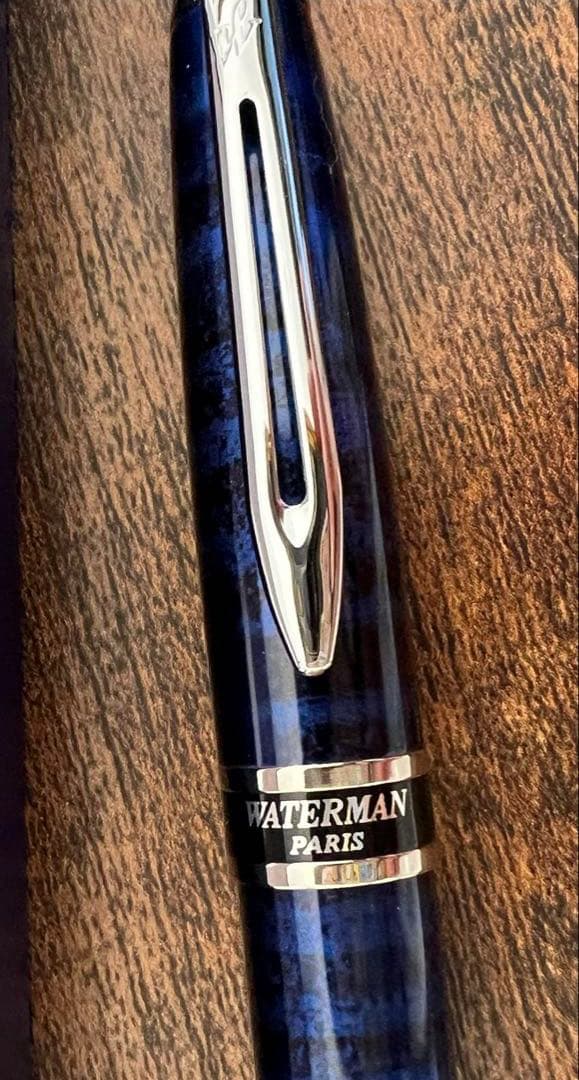 新品未使用 WATERMAN 青 ストライプ 万年筆
