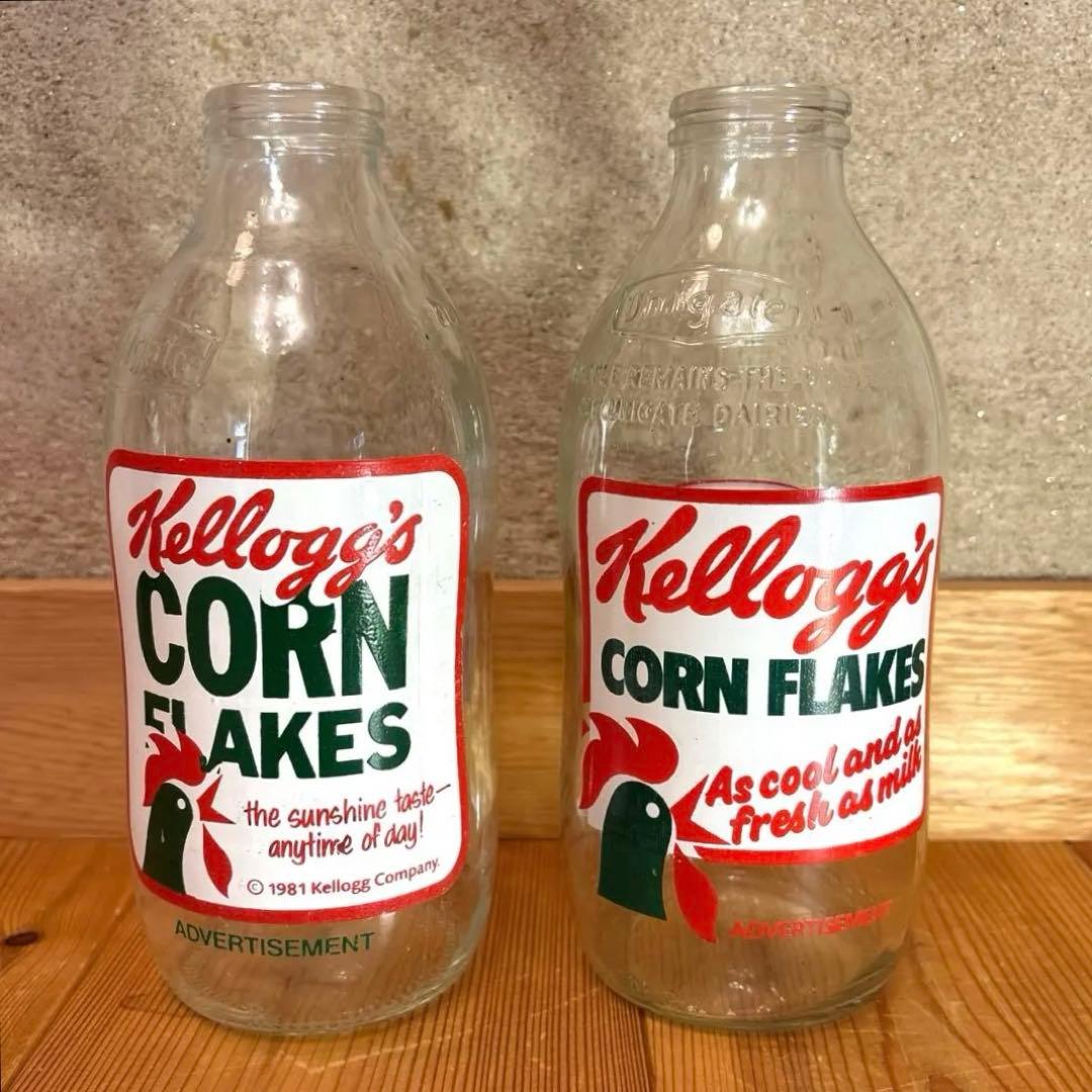 1986年　ケロッグ　ミルクボトル　アドバタイジング　瓶　コーネリアス　イギリス