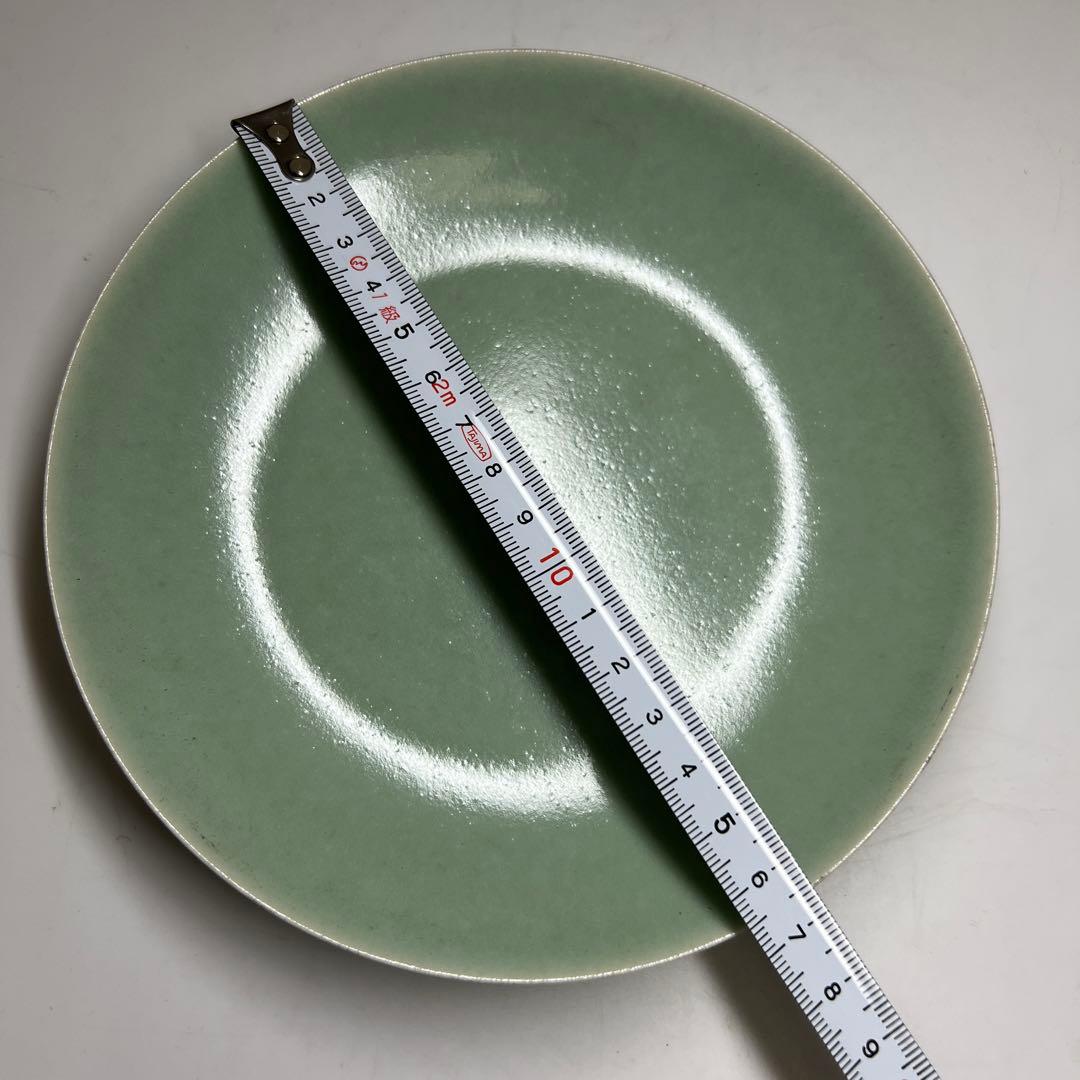 中国美術　大清乾隆年製　青磁中皿5枚　木箱付　約16.7㎝東Y8-0113☆2F