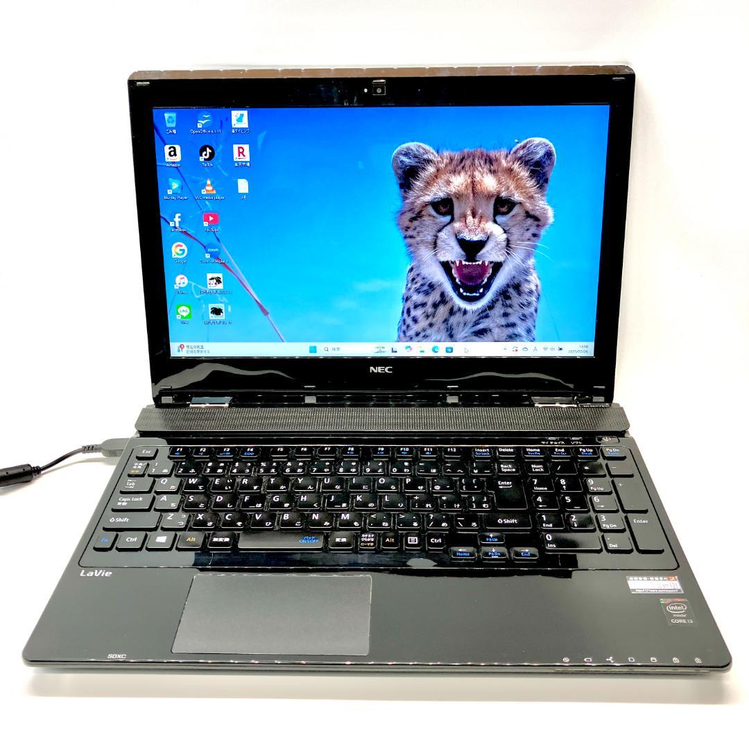 大容量1000GB！Windows11 NEC カメラ付 艶黒 ノートパソコン