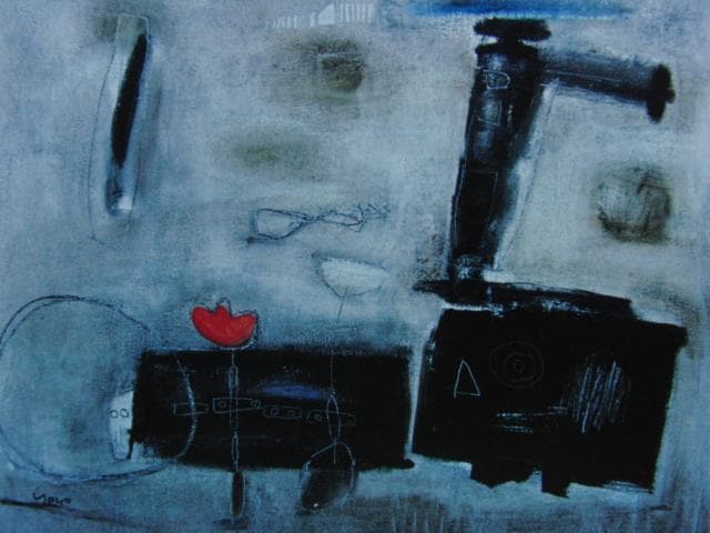 鴨下葉子、玩具と砂、希少な画集より、新品高級額・額装付