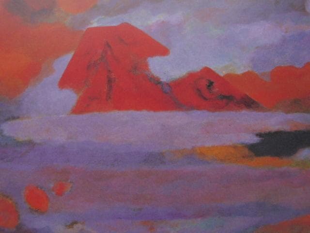 加藤東一、【富士】、希少な額装用画集より、新品額装付