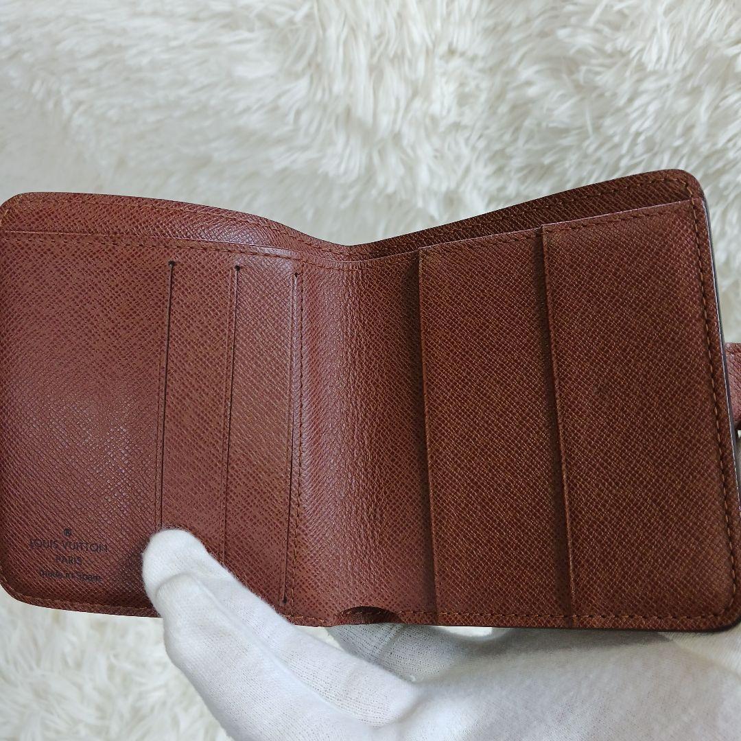 【美品】 ルイヴィトン モノグラム コンパクトジップ 二つ折り財布