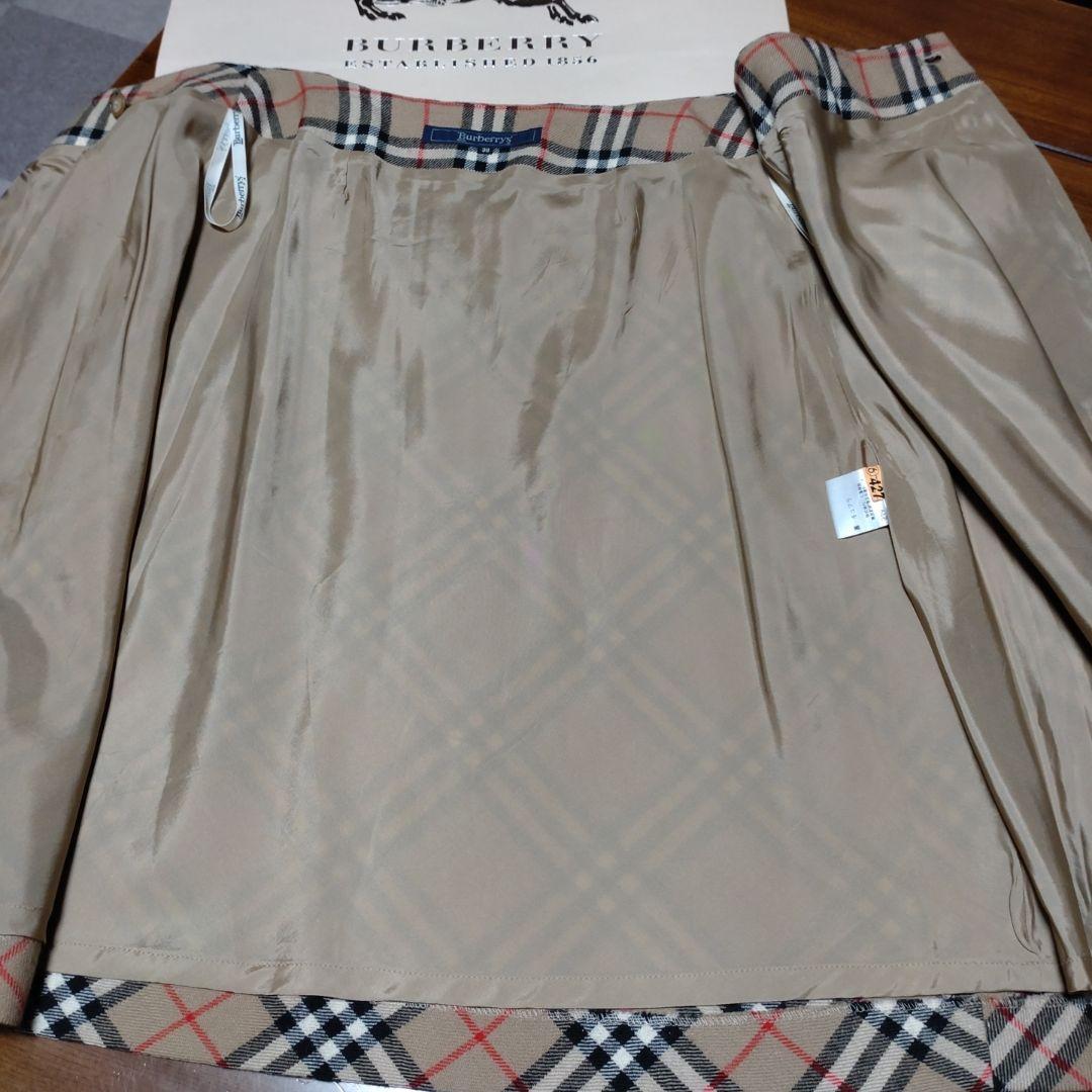 BURBERRY チェック柄ラップスカート ダブルバックル