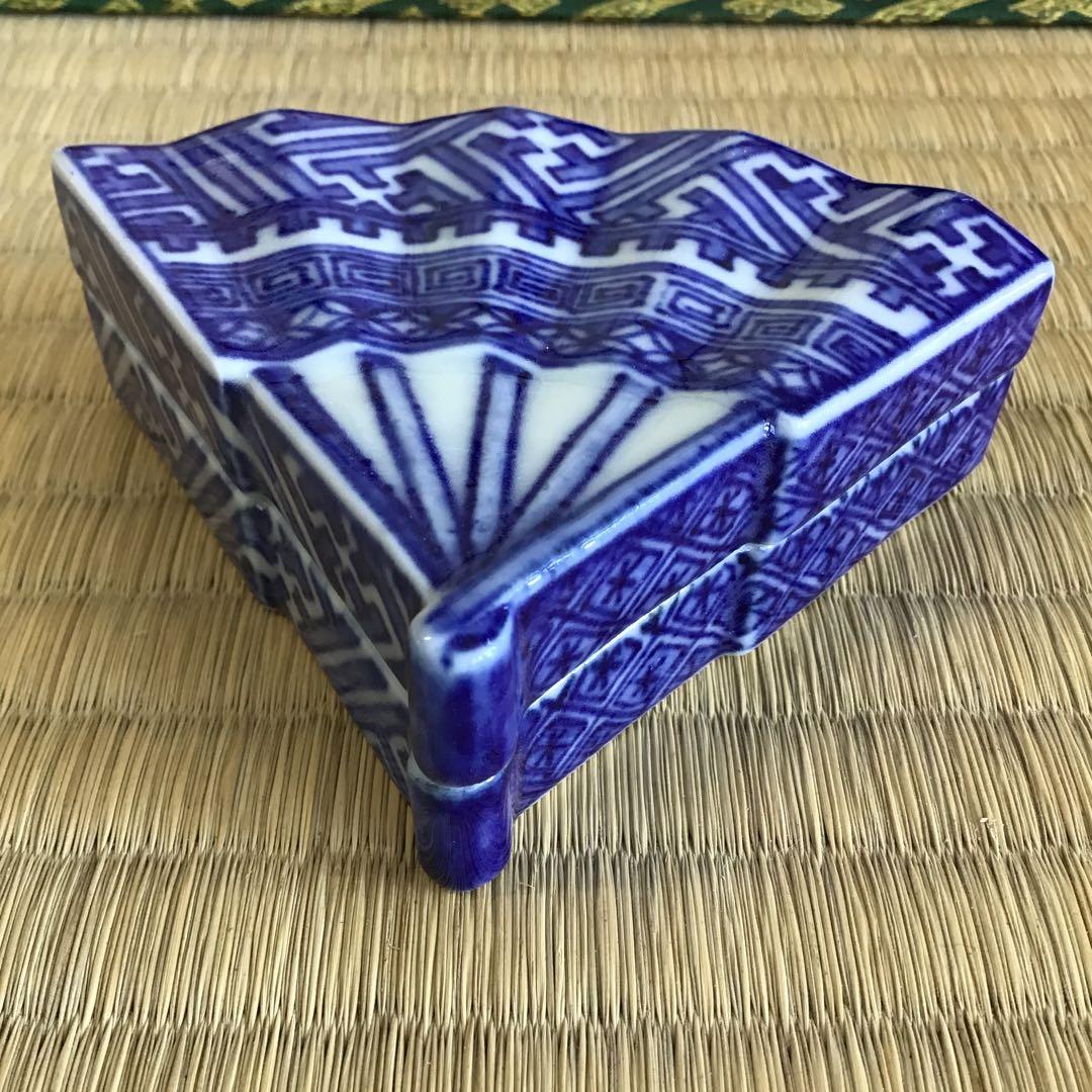 茶道具　香合　開扇香合　味渓窯　永寿作　共箱　S164KG