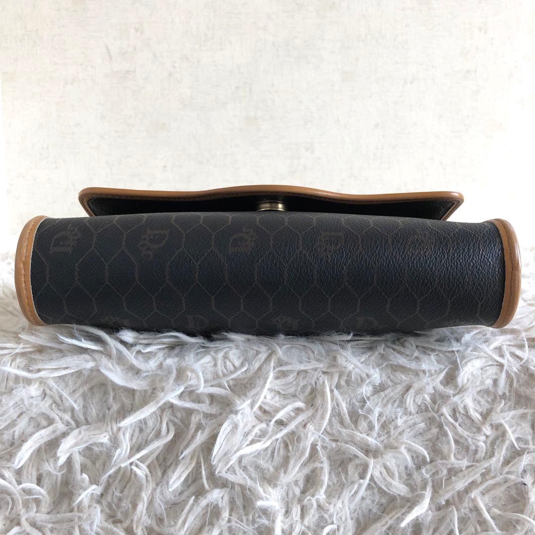 【美品】クリスチャンディオール ショルダーバッグ　ハニカム柄　ブラウン