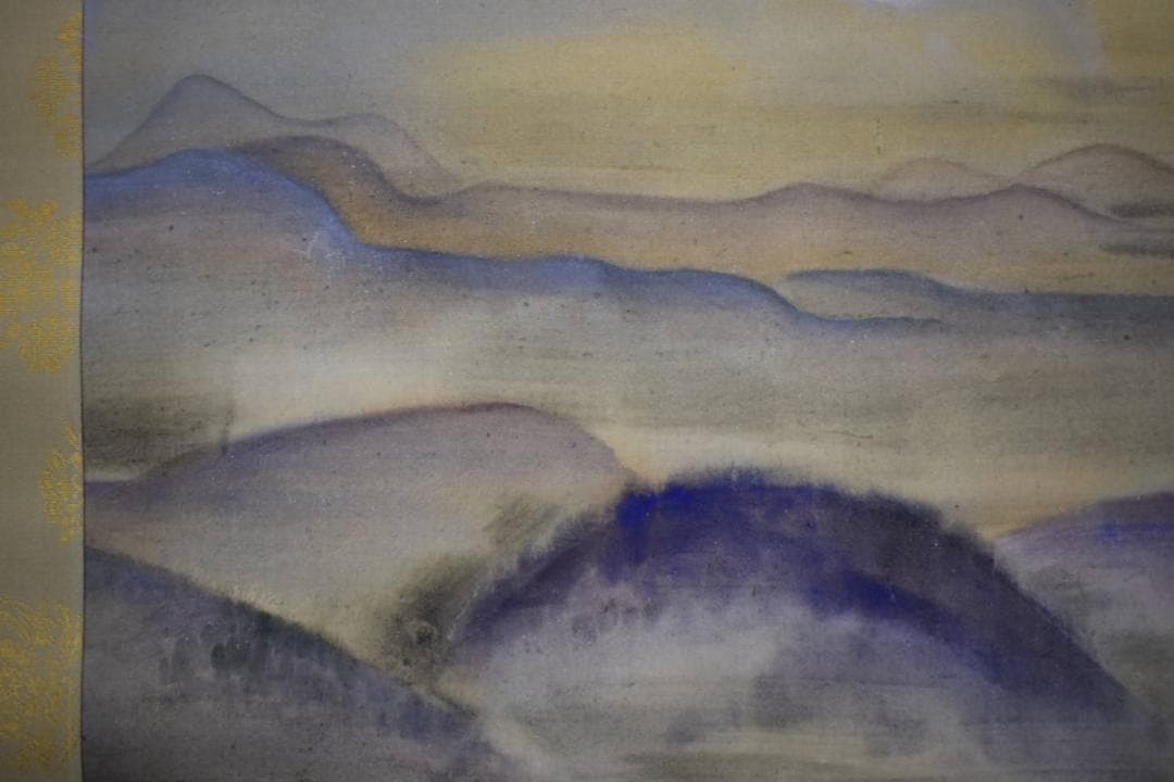 真作/司馬江漢/長崎風景図/山水図/山水風景図/大幅/布袋屋掛軸HI-322