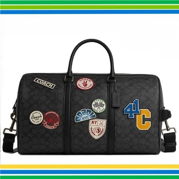 初売り　COACHコーチ.シグネチャーレザーパッチベンチュラーボストン45ｃｍ