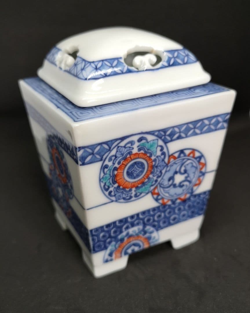 【1950s　アンティーク　 十二代今泉今右衛門　茶道具】『色鍋島染付絵香炉』