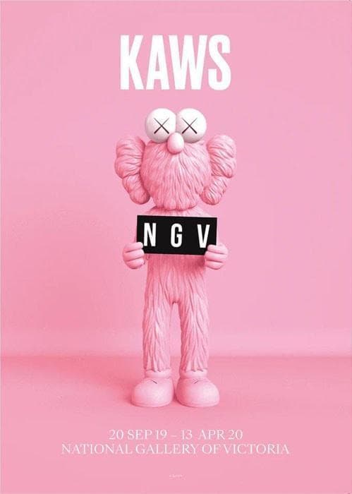 額装品/KAWS BFF PINK NGV カウズ/インテリア/アート