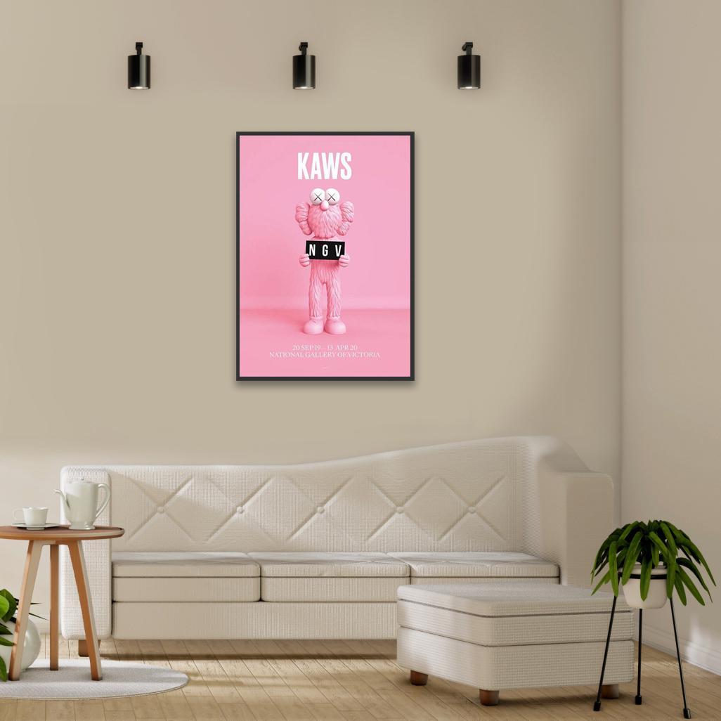 額装品/KAWS BFF PINK NGV カウズ/インテリア/アート