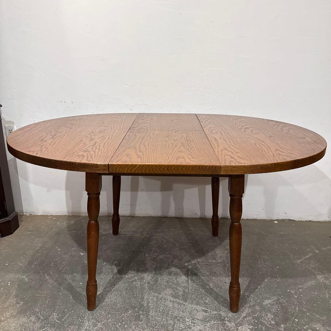 ヴィンテージ エクステンションテーブル　ダイニングテーブル　ラウンド　伸縮