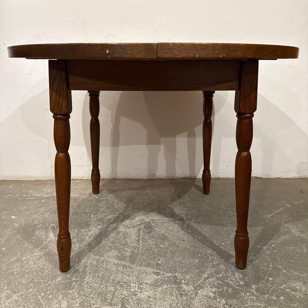 ヴィンテージ エクステンションテーブル　ダイニングテーブル　ラウンド　伸縮