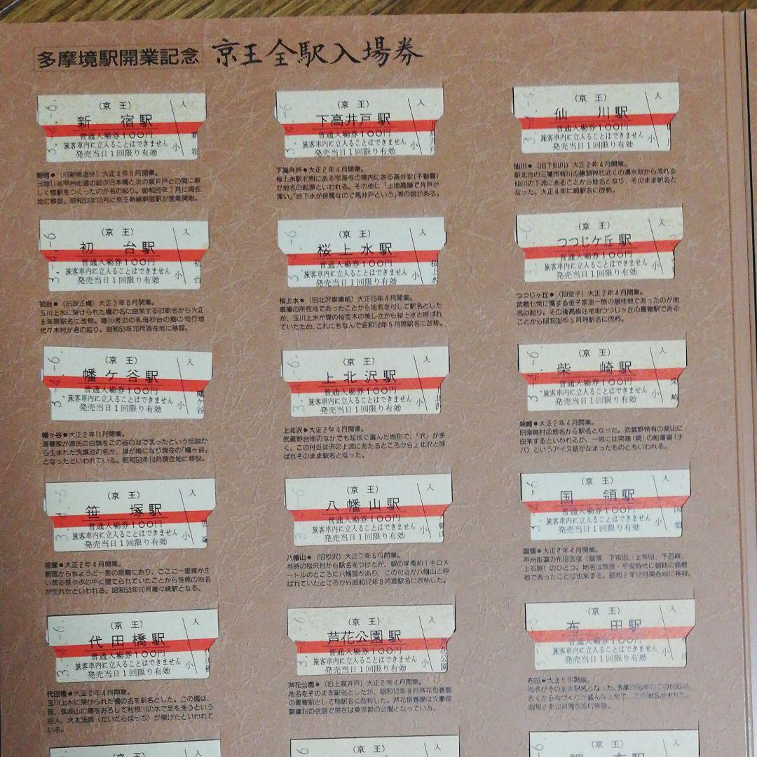 京王線多摩境駅開業記念　京王全駅入場券　鉄道、電車