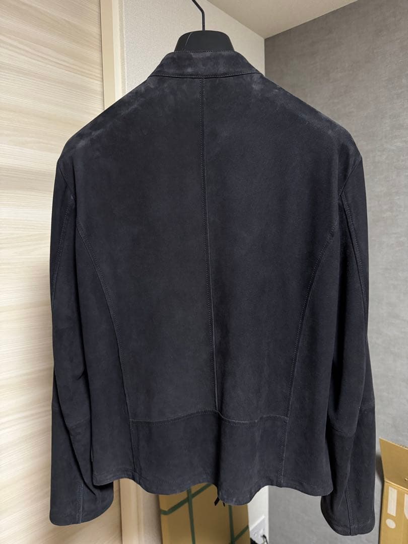 エンポリオアルマーニ ゴートスキン スエード シングルライダースジャケット