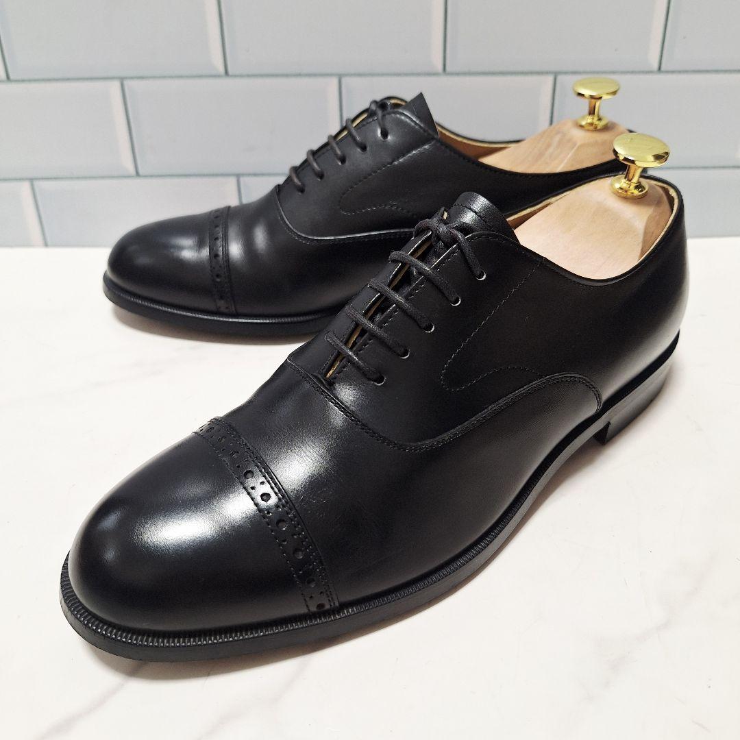 【良品】 REGAL パンチドキャップトゥ 内羽根 ビジネスシューズ 25 黒