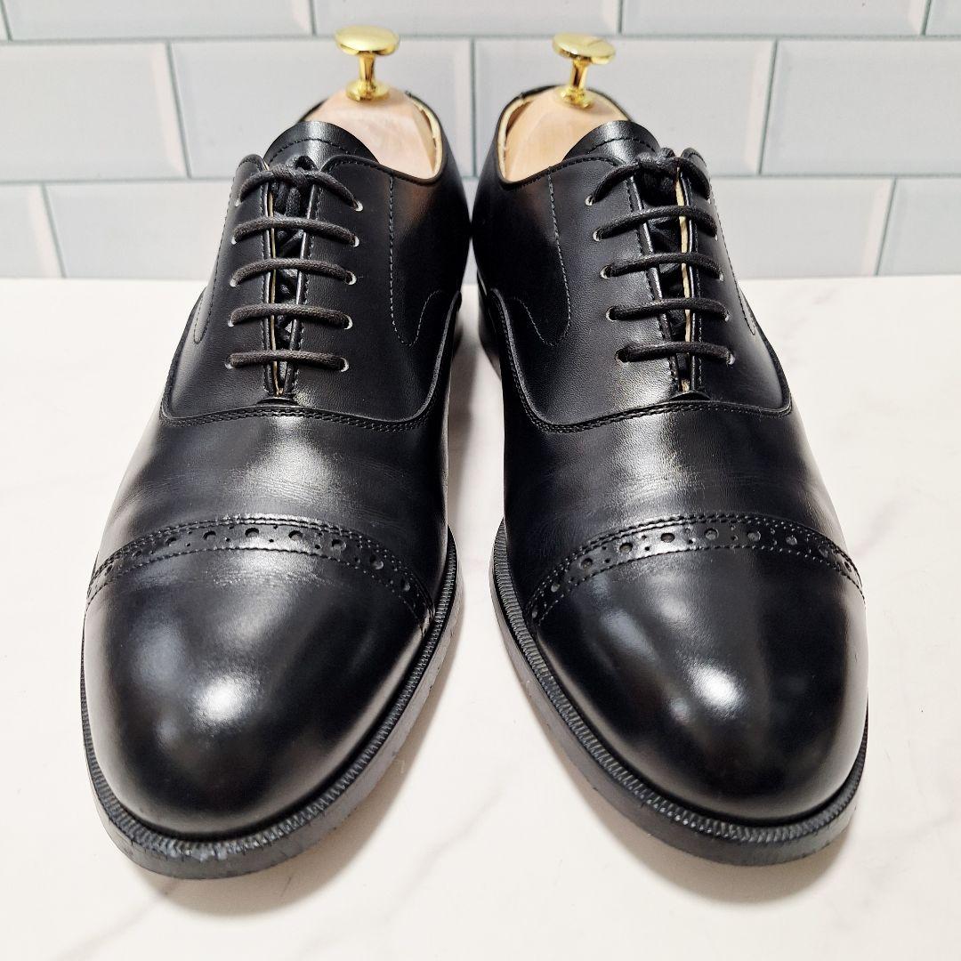 【良品】 REGAL パンチドキャップトゥ 内羽根 ビジネスシューズ 25 黒