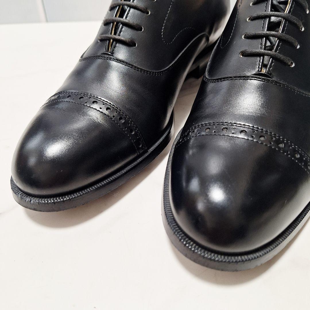 【良品】 REGAL パンチドキャップトゥ 内羽根 ビジネスシューズ 25 黒