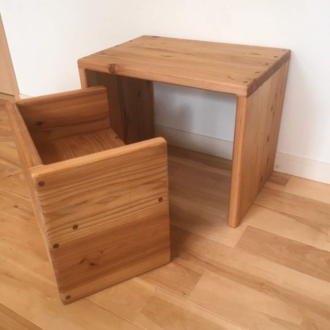 国産杉の無垢材　子供椅子と机のセット　天然オイル仕上げ　変化椅子　キッズチェア