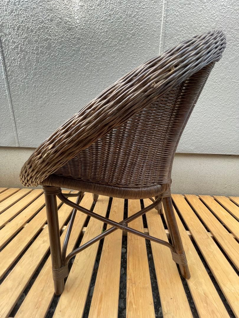 ②カザマ KAZAMA ラタン 丸型座椅子