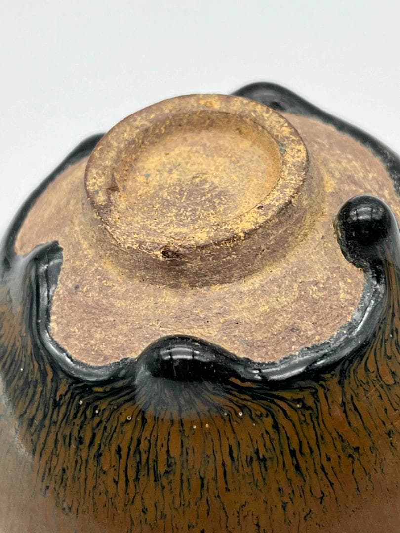 南宋時代　禾目天目茶碗　建窯茶盞 【旧家蔵出し】 希少貴重 唐物(F-93)