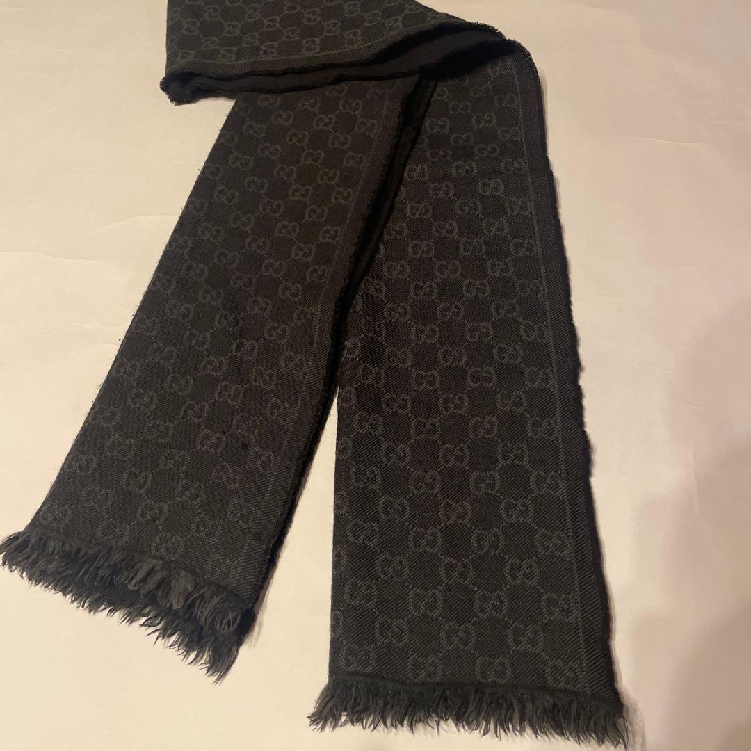GUCCI GGパターン ブラックマフラー