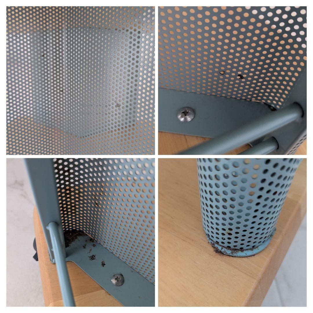 90s vintage パンチングメタルのブックスタンド付き テーブル