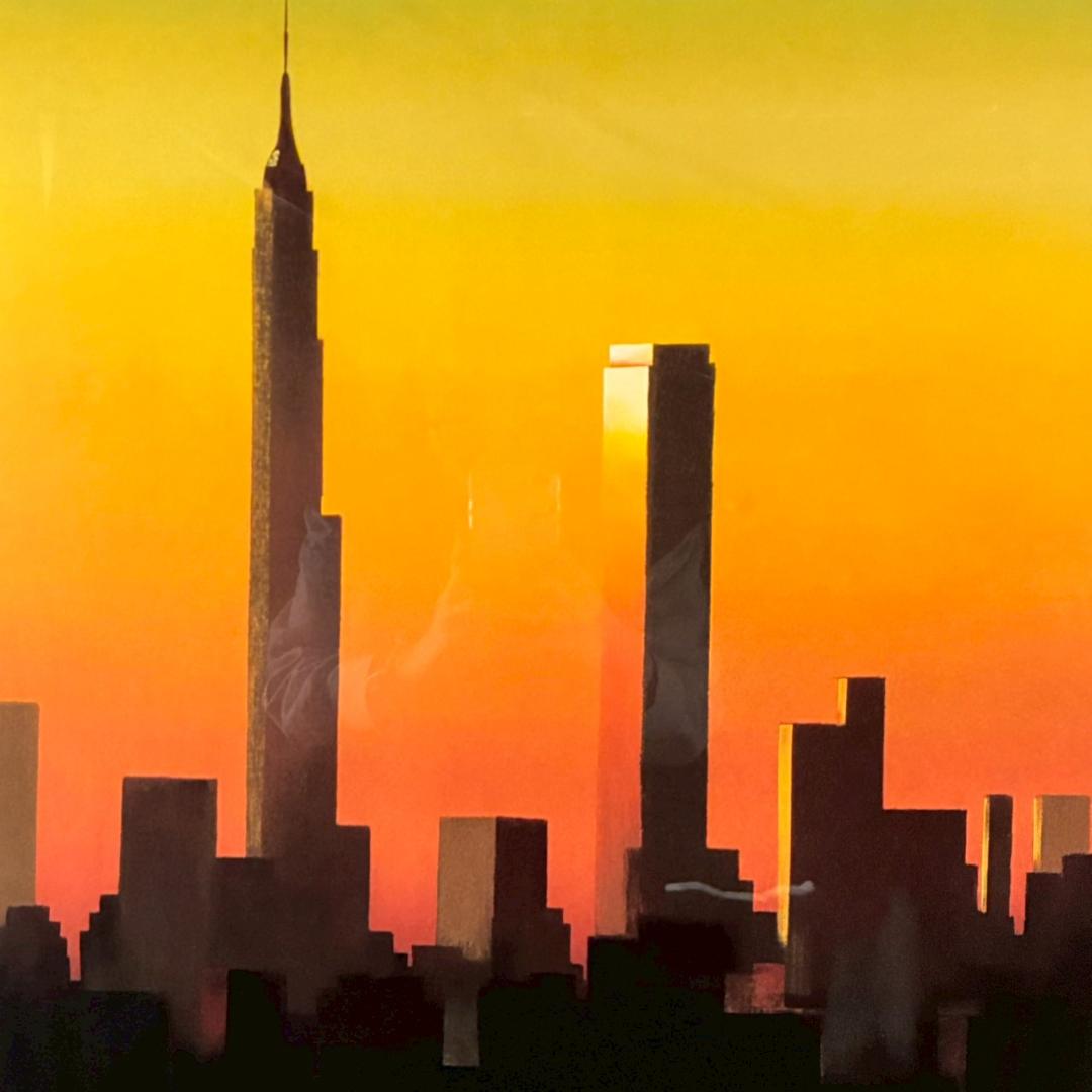 美品 ミッシェル・バテュ「私の摩天楼」シルクスクリーン 大作 直筆サイン入り