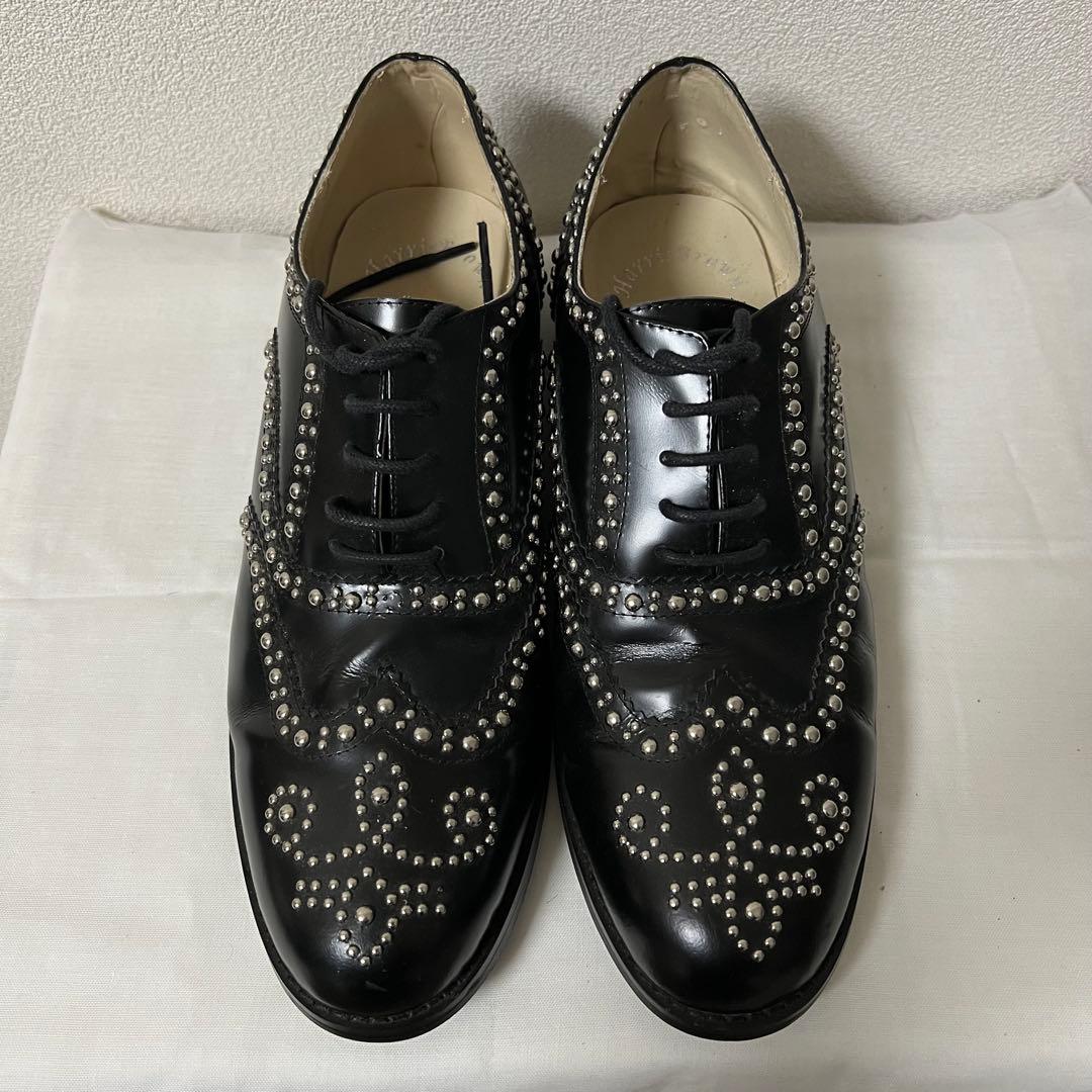 HBRRIS BROWN ハリスブラウン スタッズドレスシューズ