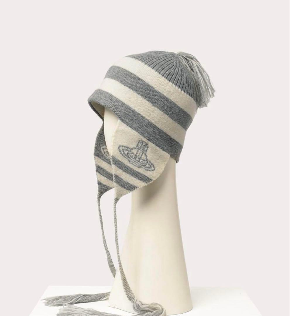 vivienne westwood オーブフラップ付ニット帽
