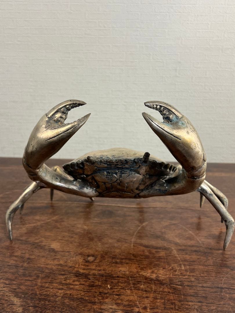 金属製カニの置物 シルバー