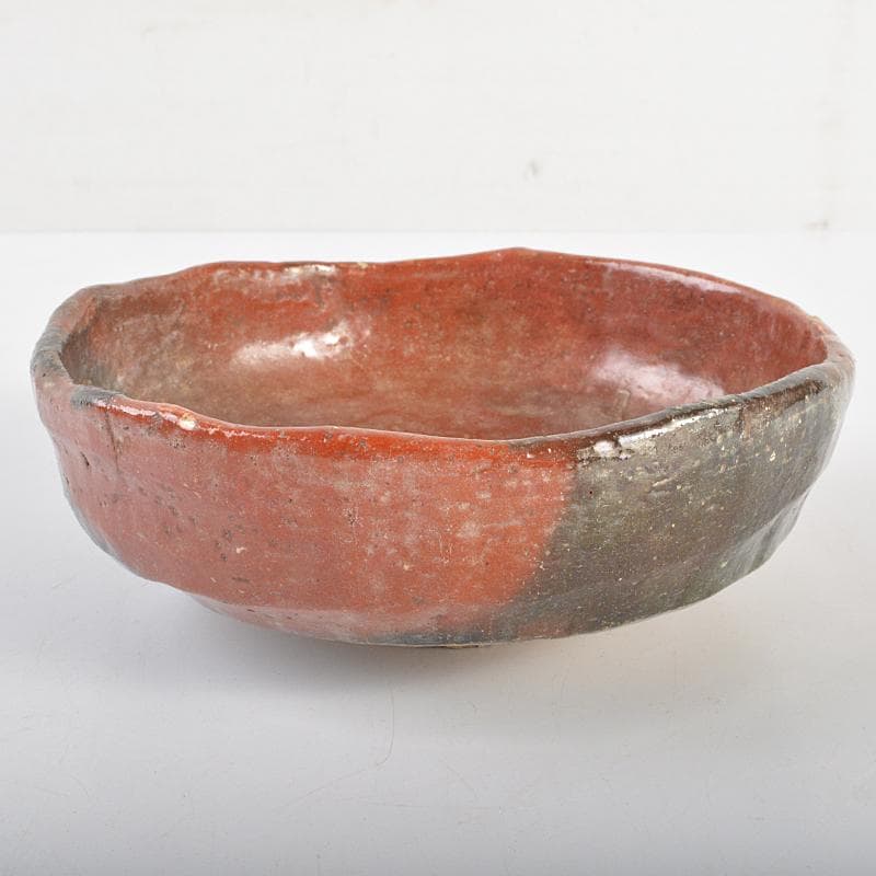 茶道具　楽吉左衛門　十代旦入造　赤楽平茶碗　共箱　D　R7072