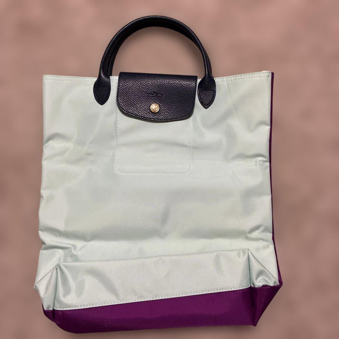 LONGCHAMP ハンドバッグ ライトブルー/パープル