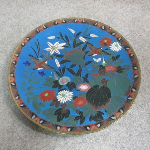 尾張七宝花鳥図飾り皿 [B25295]