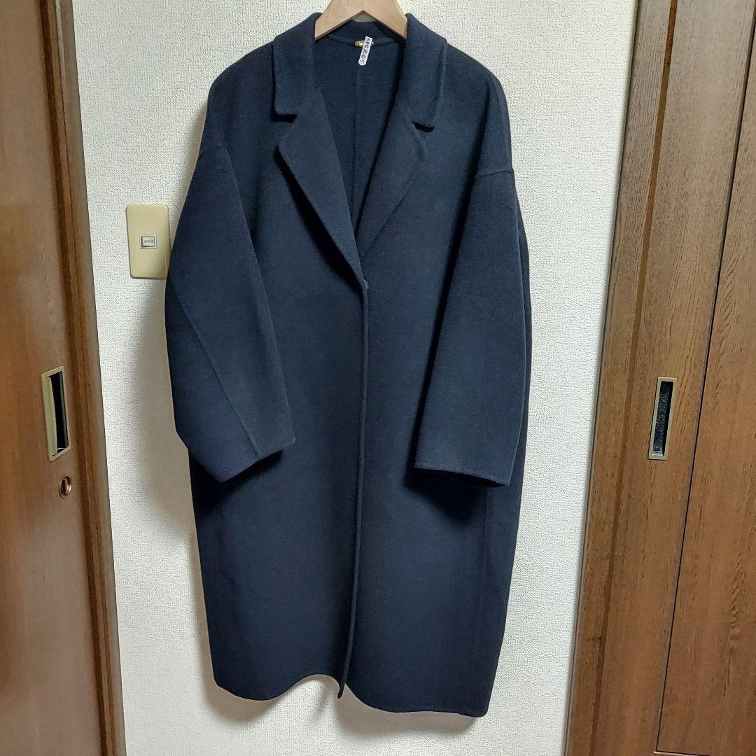 Deuxiemeclasse◇24AW◇ウールアンゴラ リバーコート◇ネイビー