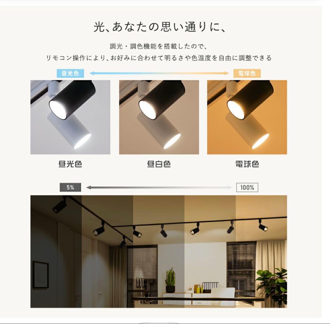 ダクトレール用　LEDスポットライト4個セット