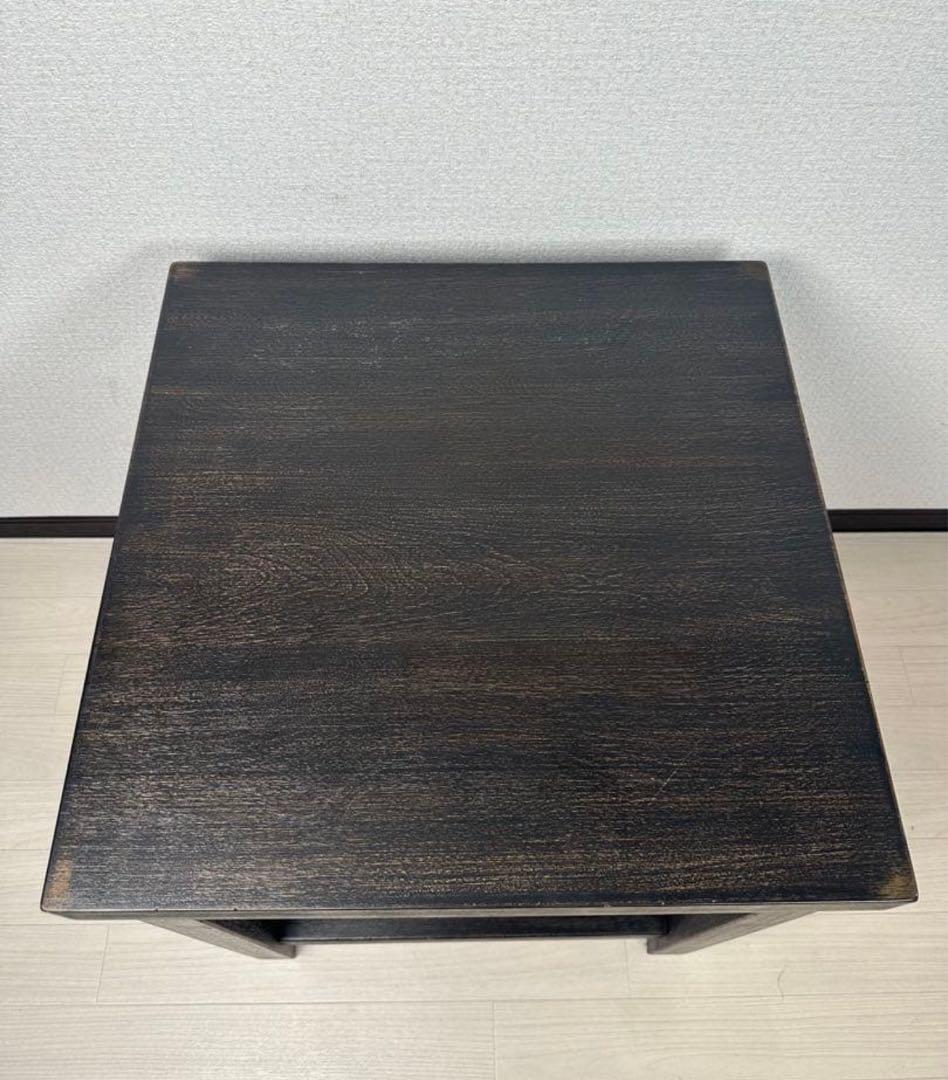 ダークブラウン木製3段テーブル