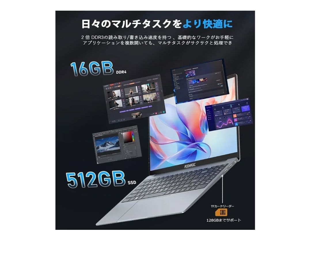 2025年新型　ACEMAGIC 薄型ノートパソコン　win11対応