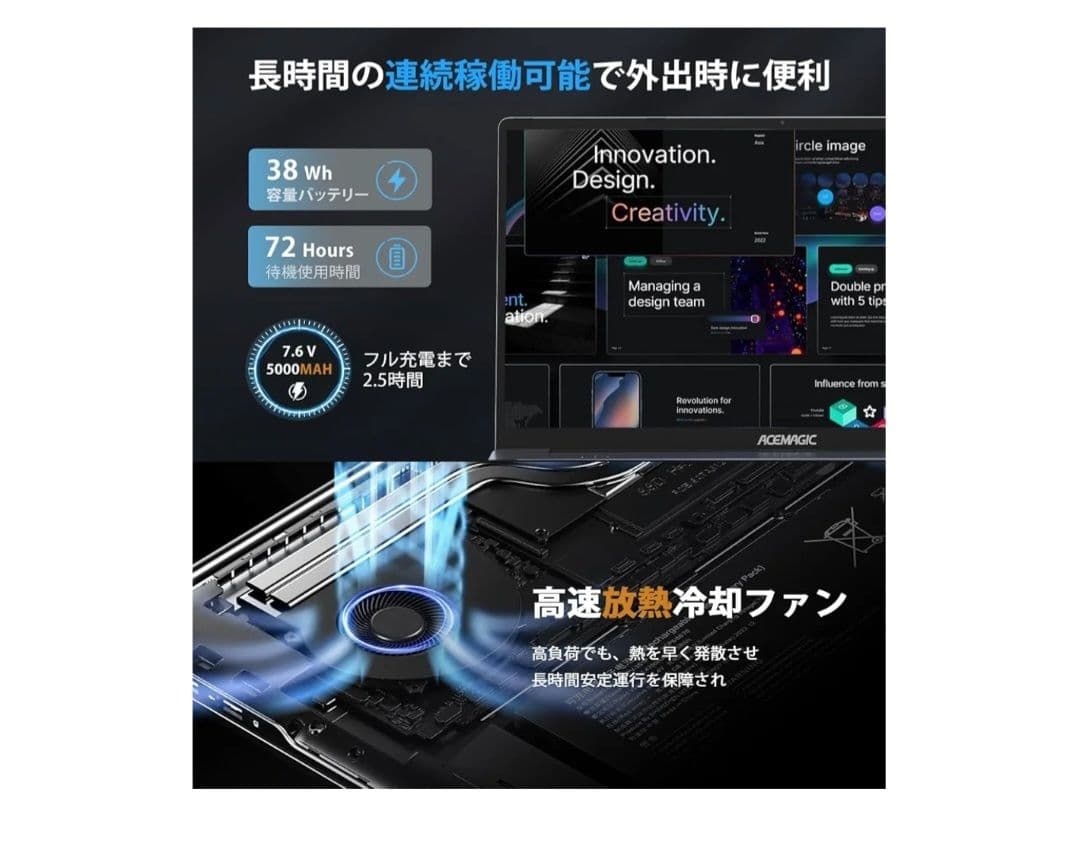 2025年新型　ACEMAGIC 薄型ノートパソコン　win11対応