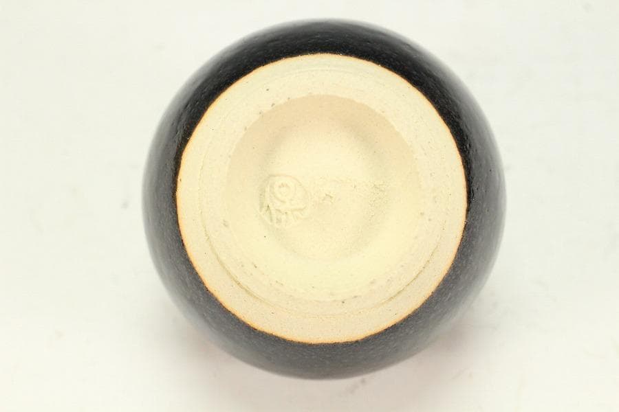 清水保孝作 油滴釉 碗 共箱 未使用 栞 父 人間国宝 清水卯一(K-A232)