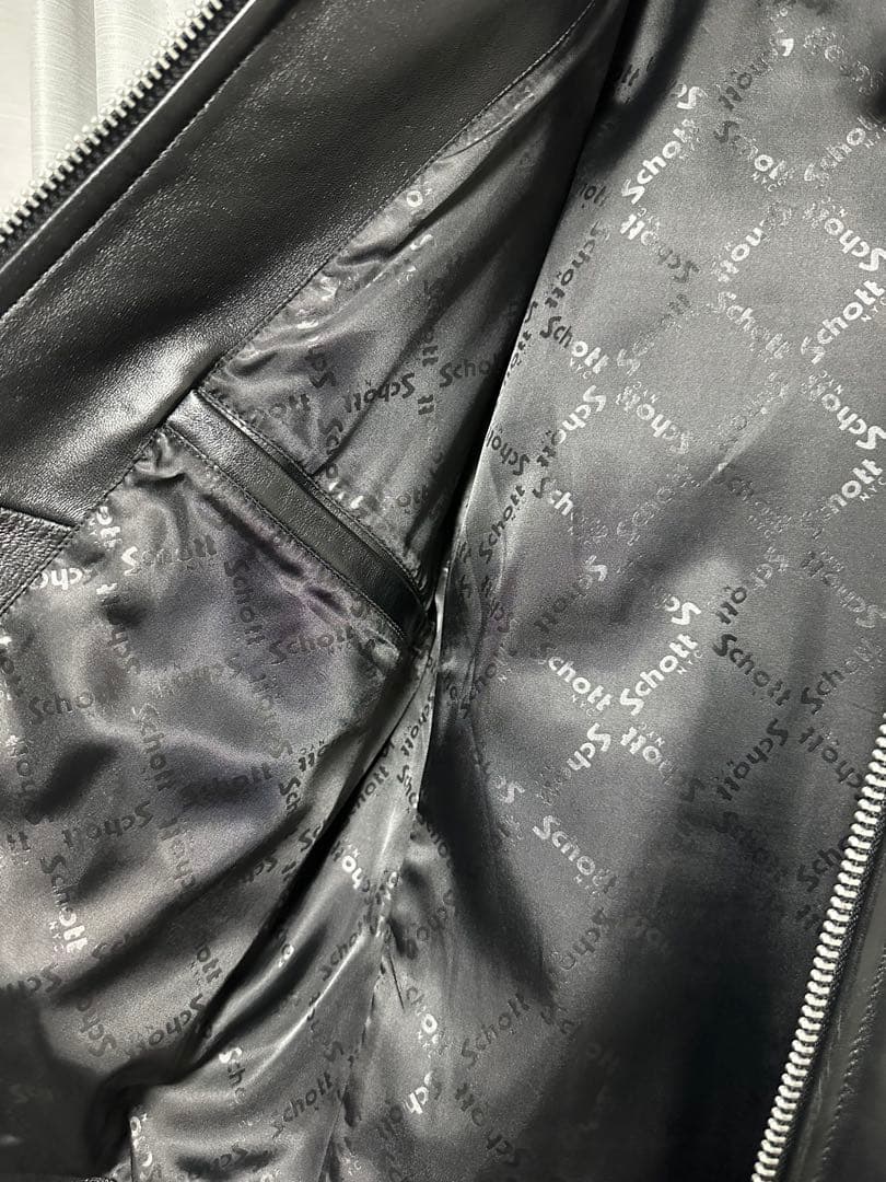 【美品】　Schott/ショット　シングルライダースレザージャケット ブラック