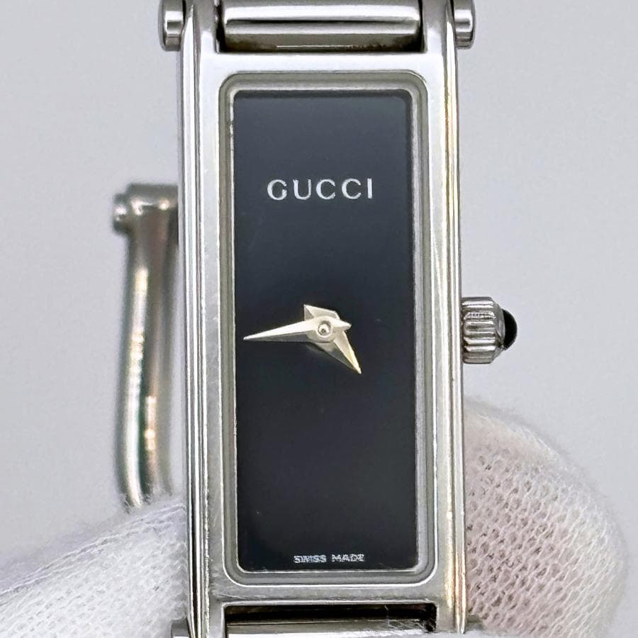 GUCCI グッチ 1500L バングルウォッチ ブラックシルバー クォーツ